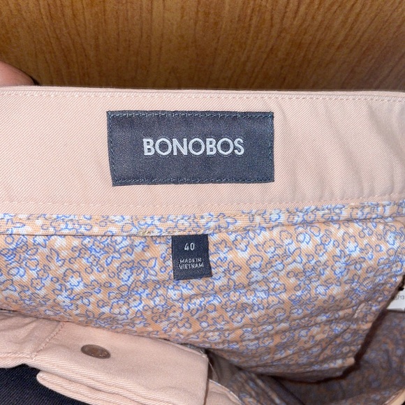 NWT Mens Bonobos Stretch Washed Chinos - Peach - Size 40 - Picture 14 of 15